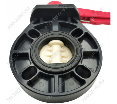 Дисковый поворотный затвор d63 с ручкой, уплотнение EPDM AQUAVIVA